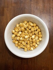 Full of caramel popcorn