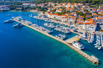 Marina in Korcula town in Croatia