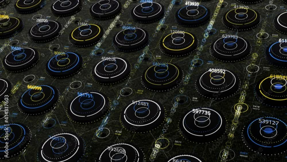 Poster grid for modern virtual technology for hacking systems. animation. fantastic futuristic user interfa