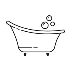 Bath with bubbles icon. vector illustration