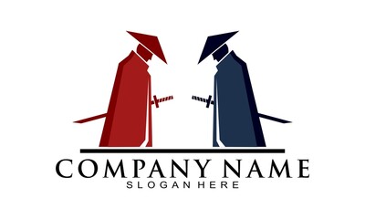 Battle of ninja illustration vector logo © nura