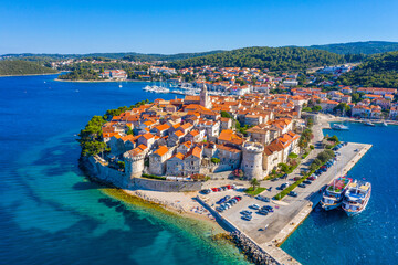 Panorama of Croatian town Korcula