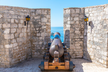 Courtyard of yard of the Spanish fortress in croatian Hvar