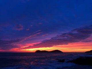 sunset over the sea  Jeju Island, South Korea