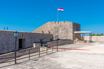 Courtyard of yard of the Spanish fortress in croatian Hvar
