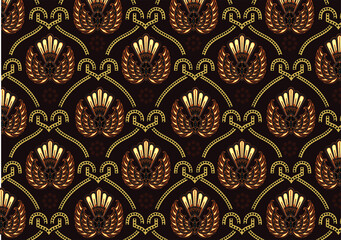 Indonesian batik motif, Batik is a technique of wax-resist dyeing applied to whole cloth, or cloth made using this technique originated from Indonesia. EPS 10
