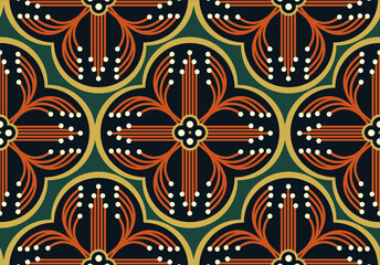 Indonesian batik motif, Batik is a technique of wax-resist dyeing applied to whole cloth, or cloth made using this technique originated from Indonesia. EPS 10
