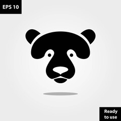 Panda face, honey bear face  logo company, logo vector template design. Ready to use, easy for edit.