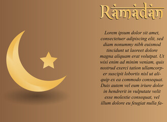 Islamic greeting background. Ramadan Kareem card design with beautiful lantern, simple, vector eps 10