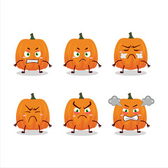 New pumpkin cartoon character with various angry expressions