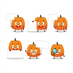 New pumpkin cartoon character bring information board