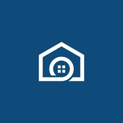 Initial Letter O with House Icon vector