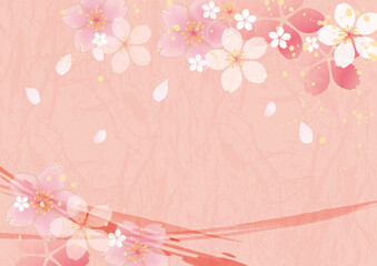 春　桜の和風背景素材