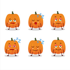 Cartoon character of new pumpkin with sleepy expression