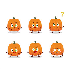Naklejka premium Cartoon character of new pumpkin with what expression