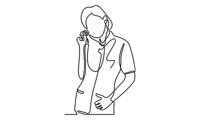 Continue line of doctor woman