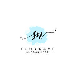 SN Initial handwriting logo template vector