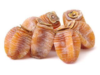 dried persimmon on white background 