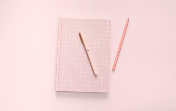 Flat Lay Pink Stationery