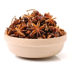 star anise on white background