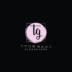 TG Initial handwriting logo template vector