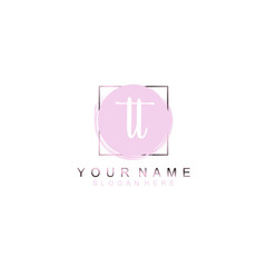 TL Initial handwriting logo template vector