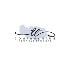 TT Initial handwriting logo template vector