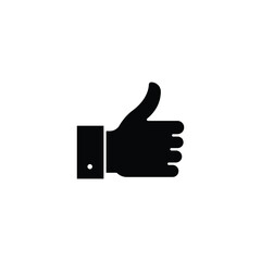 Hand thumb up gesture glyph icon. Testimonials, like and customer relationship management concept. Simple solid style. Vector illustration isolated on white background. EPS 10.