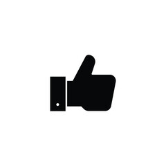 Hand thumb up gesture glyph icon. Testimonials, like and customer relationship management concept. Simple solid style. Vector illustration isolated on white background. EPS 10.