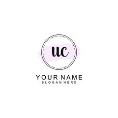 UC Initial handwriting logo template vector