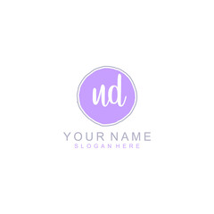 UD Initial handwriting logo template vector