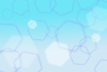 かわいい青の六角形ほわほわ背景