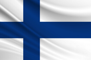 Flag of Finland. Fabric texture of the flag of Finland