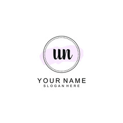 UN Initial handwriting logo template vector