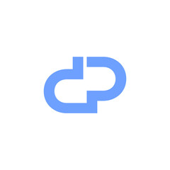 logo D and P  vector syimbol image sign simple blue	