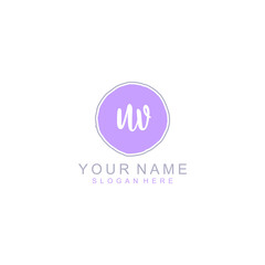 UV Initial handwriting logo template vector