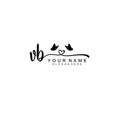 VB Initial handwriting logo template vector