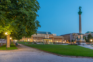 Sunrise at Schlossplatz in Stuttgart, Germany