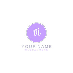 VI Initial handwriting logo template vector