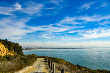 Fototapeta na wymiar Bayside Trail View of the San Diego Skyline.