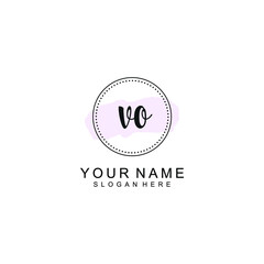 VO Initial handwriting logo template vector