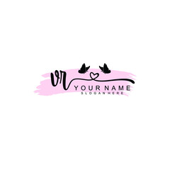 VR Initial handwriting logo template vector