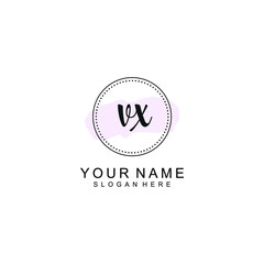 VX Initial handwriting logo template vector