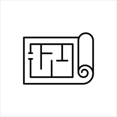 Architectural Blueprint Icon, House Map