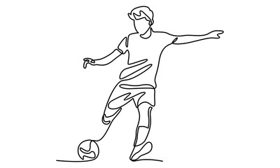 Fototapeta premium Continue line of soccer player