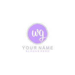 WG Initial handwriting logo template vector