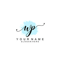 WP Initial handwriting logo template vector