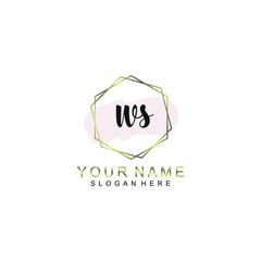 WS Initial handwriting logo template vector