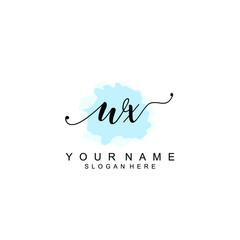 WX Initial handwriting logo template vector