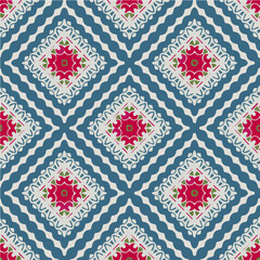  Seamless pattern with multicolored shapes.